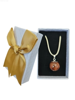 Orgonitová kulička se zlatým avanturínem – amulet radosti - bílá šňůrka