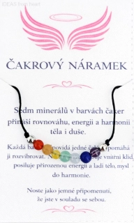 Čakrový náramek – ručně vázaný, nastavitelný