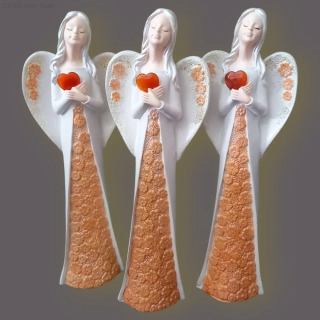 Sádrová Andělka s Minerálem - KARNEOL