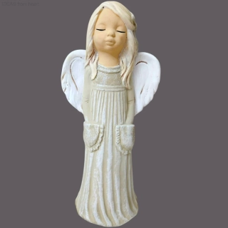 Andělka Terezka – holčička (béžová), výška 26 cm - sádra 