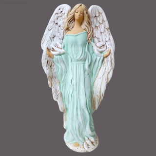 Andělka Gloria mentolová , výška 42 cm - sádra 