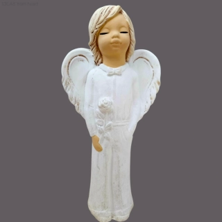 Sádrový anděl František bílý – chlapec, výška 26 cm