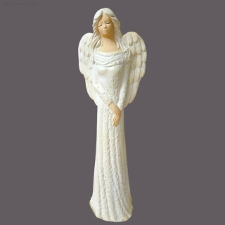 Andělka Lena krémová, výška 41 cm - sádra
