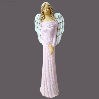 Andělka Lena růžová, výška 41 cm - sádra
