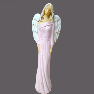 Andělka Paula růžová, výška 42 cm - sádra