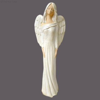Andělka Paula krémová, výška 42 cm - sádra