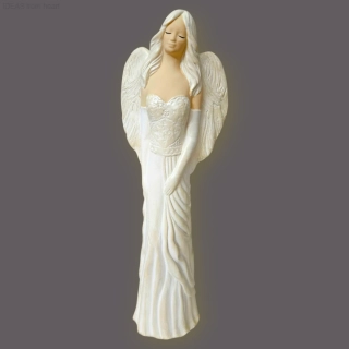 Andělka Sandra krémová, výška 42 cm - sádra