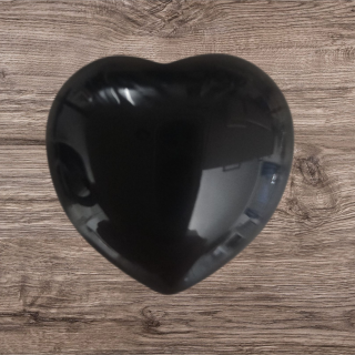 Srdce Obsidián černý 30×30 mm v praktickém pytlíčku