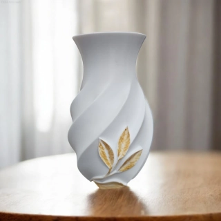 Designová váza Spirala se zlatou patinou