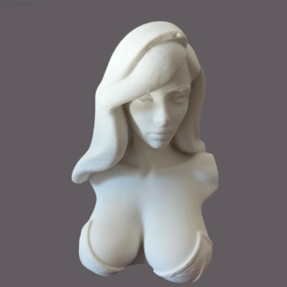 Sádrová busta ženské hlavy 11 cm pro Powertex – typ 01 