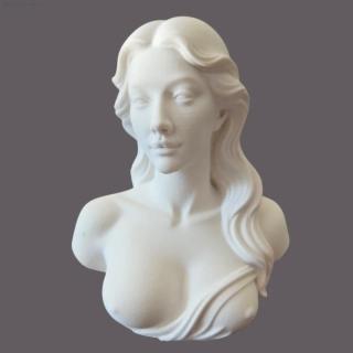 Sádrová busta ženské hlavy 11 cm pro Powertex – typ 03