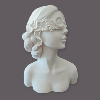 Sádrová busta ženské hlavy 10 cm pro Powertex – typ 06