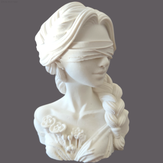 Sádrová busta ženské hlavy 10 cm pro Powertex – typ 07