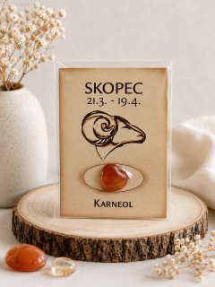 Minerální přívěsek srdce – karneol – Beran