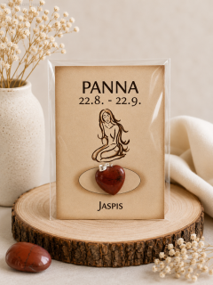 Minerální přívěsek srdce – červený jaspis – Panna