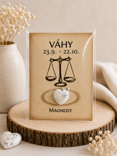 Minerální přívěsek srdce – magnezit – Váhy