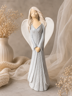 Anděl Majda v šedé 36cm - sádra
