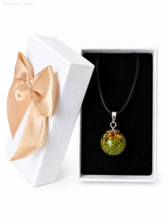 Orgonitová kulička s olivínem – amulet harmonie a nové energie