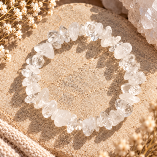 Křišťál – náramek ze sekaného minerálu