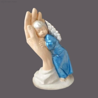 Ruka Panny Marie - modrá 11,5 cm - sádra