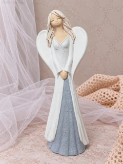 Anděl Majda v bílo-šedé 36cm - sádra
