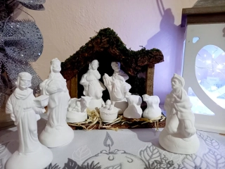 Betlém bílý - Figurky -Postavy - Vánoce